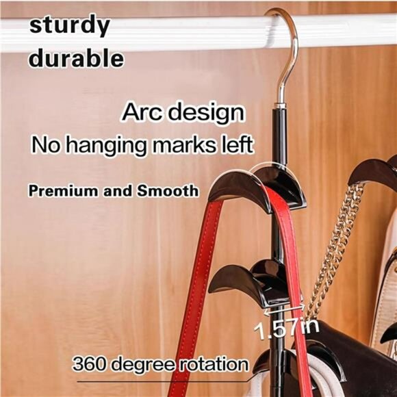 Closet purse organizer hooks 360 rotation bag hanger holder handbag storage hook - Picture 4 of 7